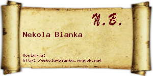 Nekola Bianka névjegykártya